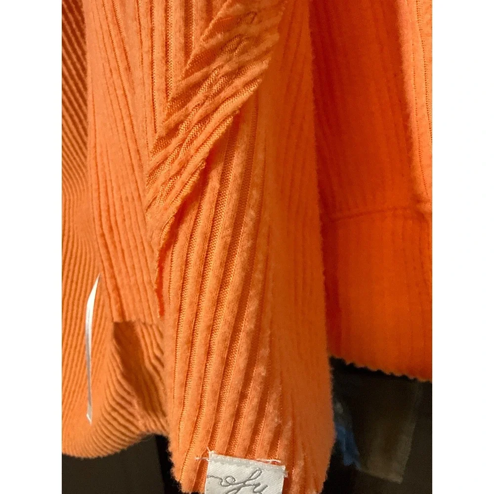 Out From Under Urban Outfitters Orange Ribbed Hooded Cardigan Cozy‎ Y2K Womens S